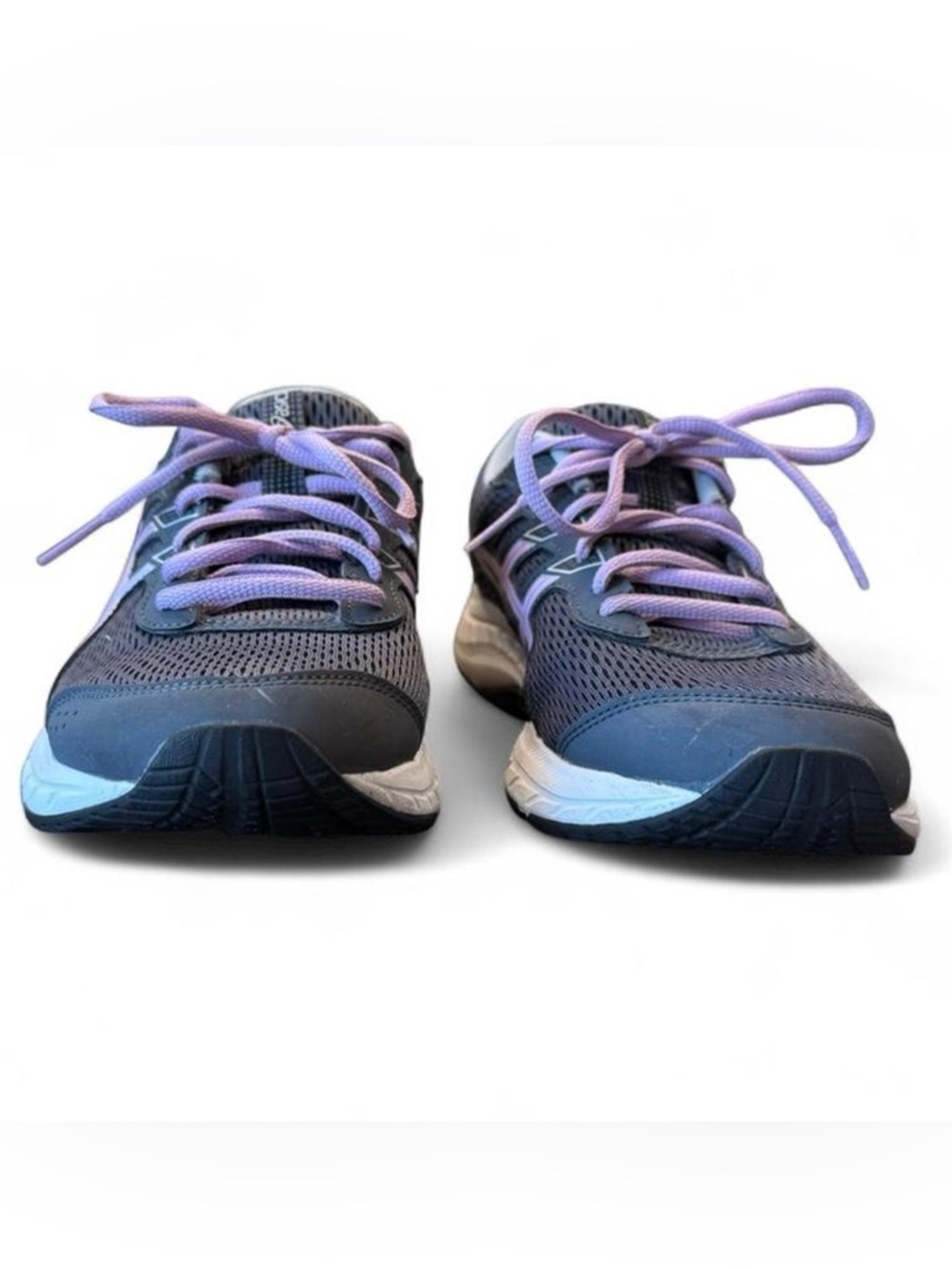ASICS Women's Dark Gray Athletic Sneakers with Lavender Accents - Picture 3 of 8